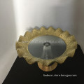large candy dish glass with golden Silver effect